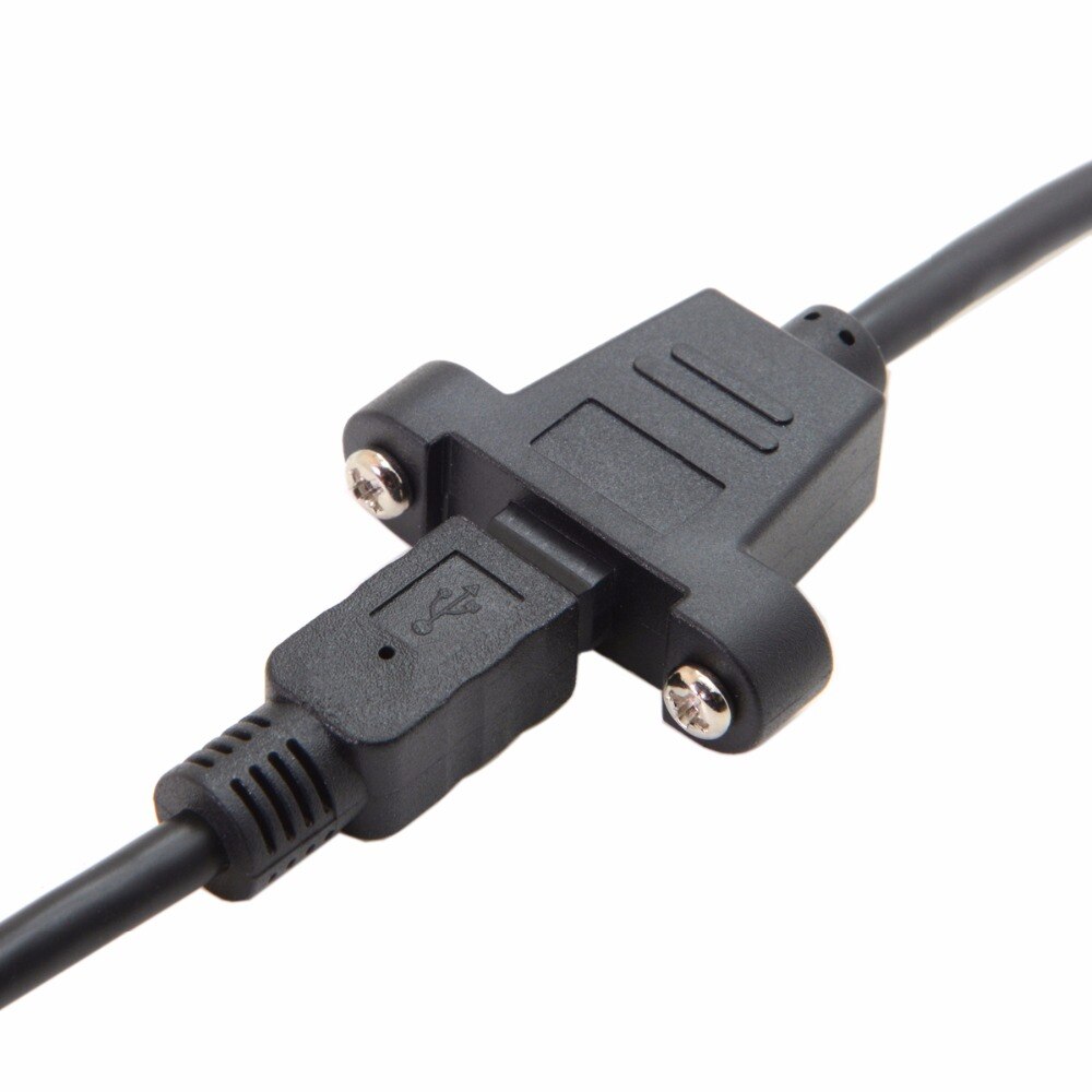 10pcs/lot CY Panel Mount Type Mini USB 5Pin Male to Female Extension Adapter Cable with Screws 50cm