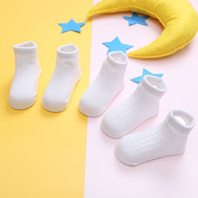 1 Pairs 0-3 Years Baby Toddler Cotton Socks Kids Boys and Girl Spring Summer Autumn Short Newborn Ribbed Socks Solid Color: 0-1 years old