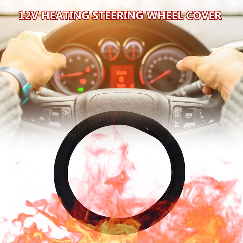 12V Auto électrique volant couvre hiver conduite électrique chauffage volant boîtier de chauffage véhicules intérieur décor
