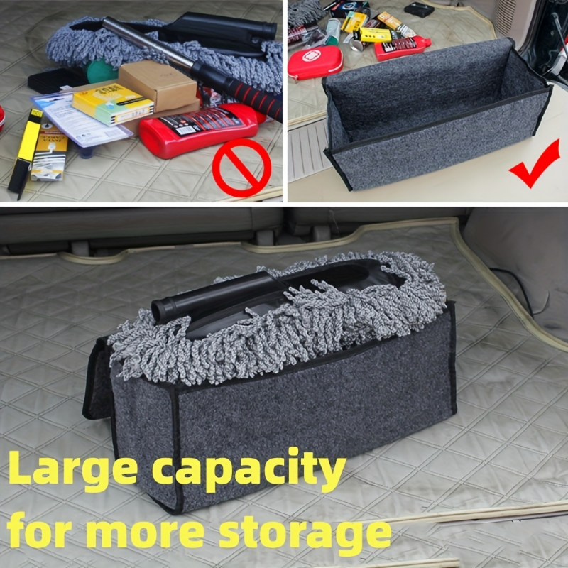 Compartimento antideslizante, organizador de almacenamiento de maletero, herramientas, bolsa de almacenamiento de coche, organizador de maletero, caja de almacenamiento de fieltro suave, accesorios para coche,