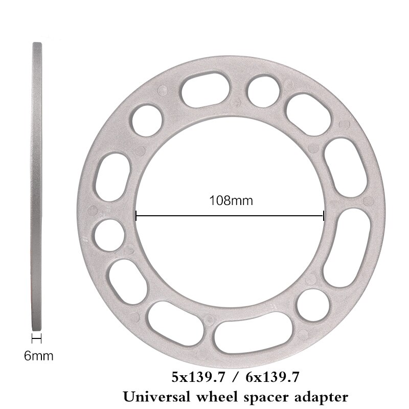 2 stk / sett aluminiumslegeringsjusteringsskinner 6mm til jimny pajero suv hjulavstandsstykker