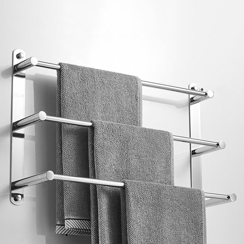 Chrome Bathroom Towel Rack 304 Stainless Steel Towel Bar Wall Mount Towel Holder 40cm/50cm/60cm Bathroom Accessories