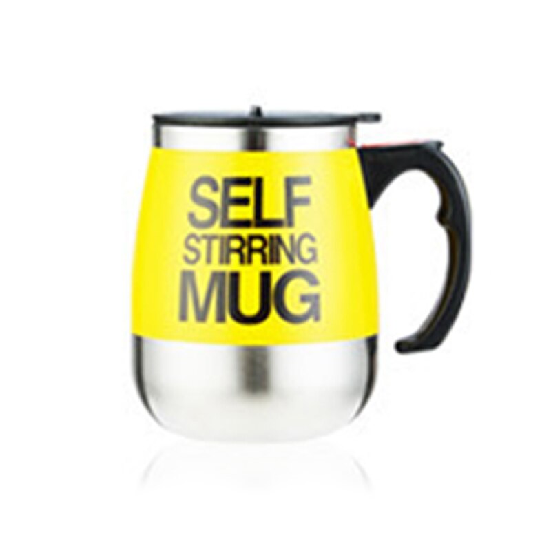450Ml kubek samomieszający automatyczny kubek mieszający ze stali nierdzewnej robić kawy kubek mieszający kubek Dom gabinet kubek termiczny: żółty 450ml
