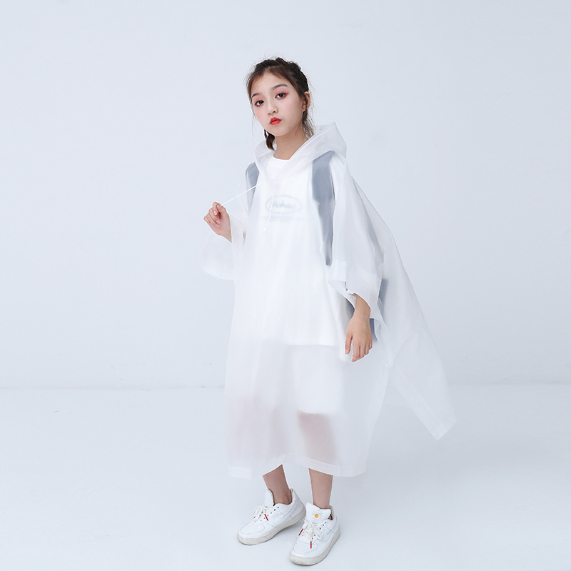 Domueay kinderregenpak jongens meisjes wind- en waterdicht pak licht ongevoerd regenbroek regenjas met capuchon, unisex jas en broek tweedelig regenkleding, 13-14 jaar, beige