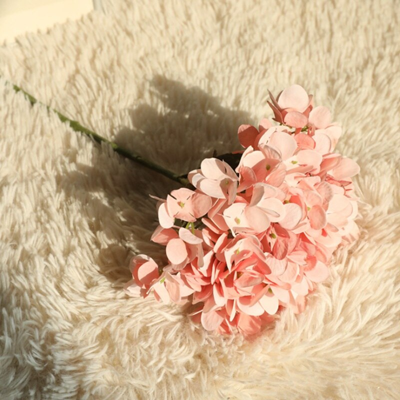 5 kunstige hortensia buketter bryllupsdekorasjon blomster hjem diy innendørs møbler blomsteroppsats fotorekvisita jul: 5