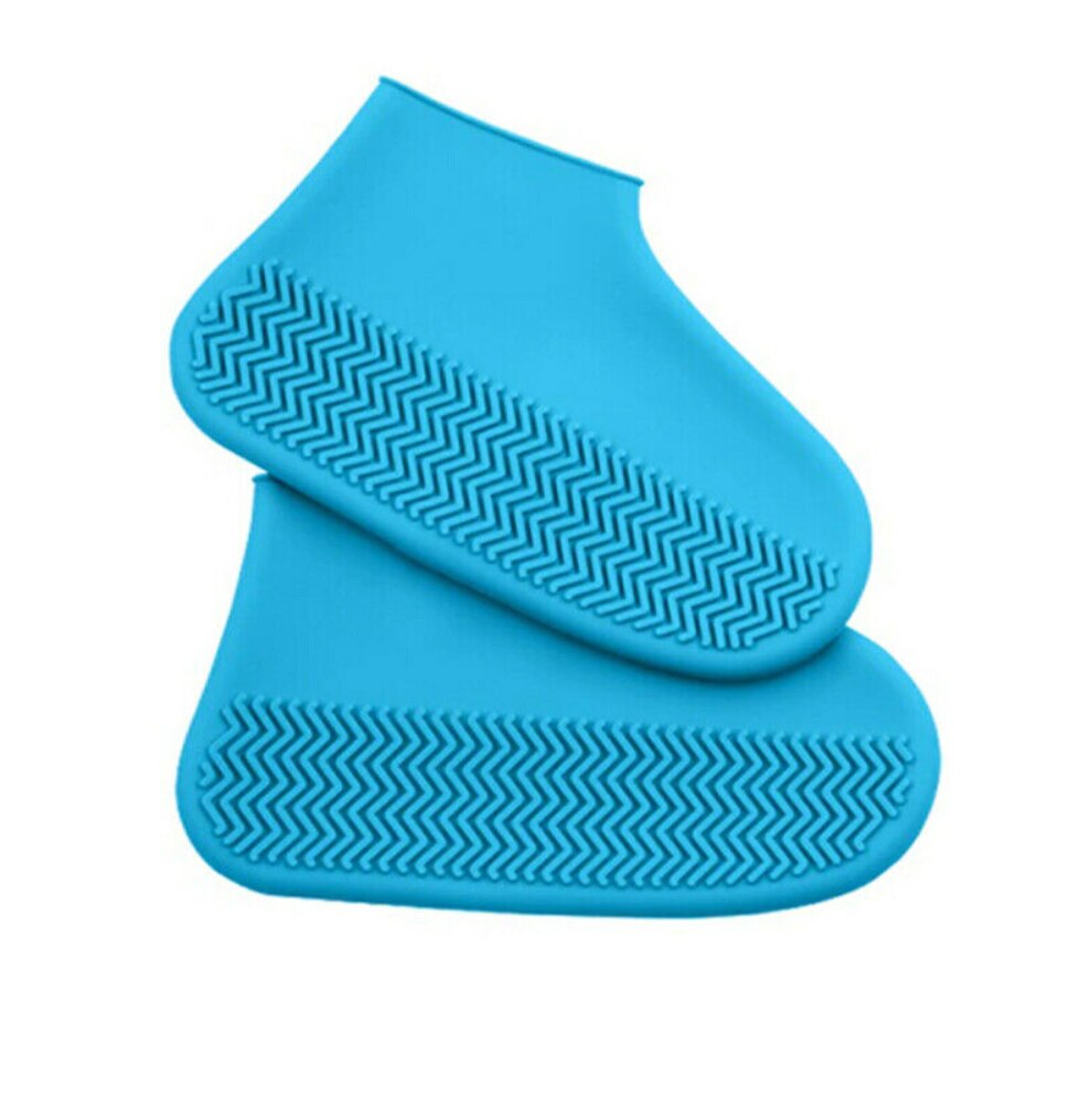 Stivali di gomma alla moda copriscarpe impermeabili in lattice riutilizzabili copriscarpe antiscivolo in Silicone copriscarpe accessori per scarpe Unisex: blue / L(40-45)