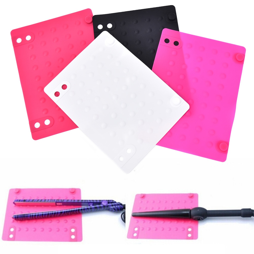 1PC 21.6x15.6cm Silicone Heat Resistant Mat Anti-heat Mats for Hair Straightener Curling Iron 3 Color