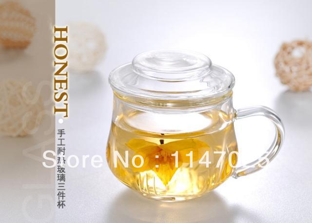 1Pc 280Ml Hittebestendige Glas Bloem Koffie Glazen Theepot Cup Os 0076