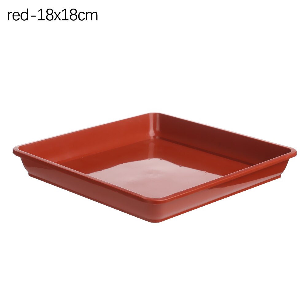 1Pcs Plastic Heavy Duty Flower Pot Square Plastic Tray Saucers Indoor Outdoor Drip Trays Plant Saucer: red-18x18cm