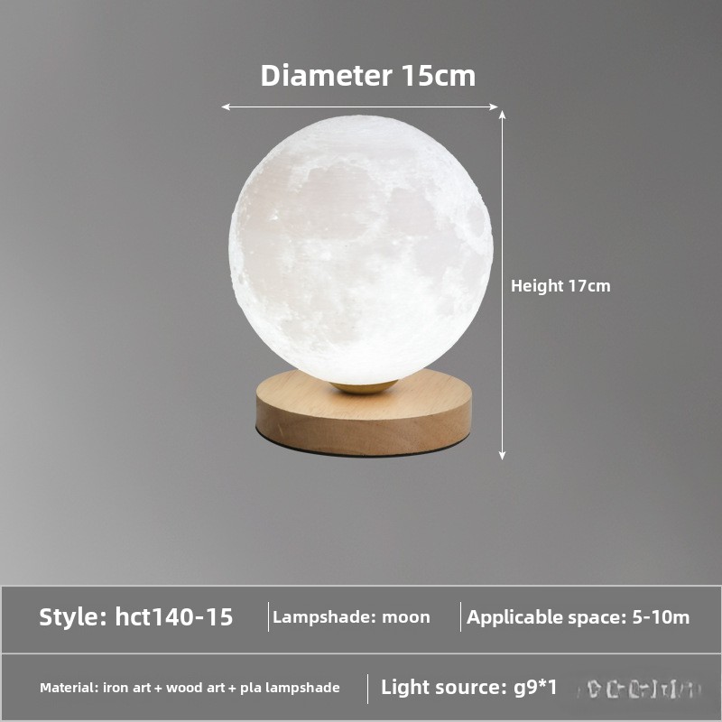 3d månelamper soveværelse sengebordslampe usb-stik natlamper lamper til stue standerlampe indretning hjem: Brun / Blå