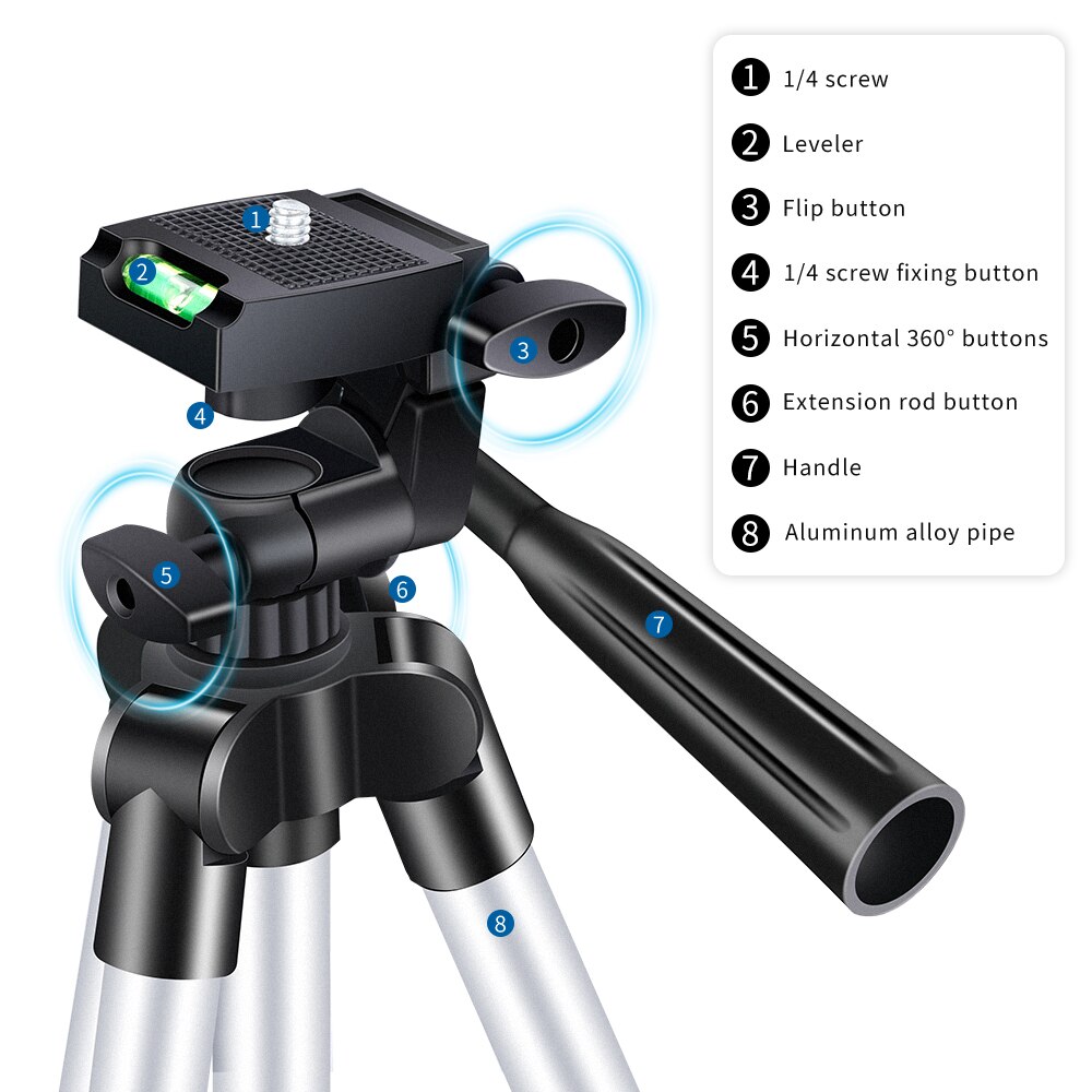 Stativ til mobil stativ kamera dslr pinne para bluetooth stativ monopod kam eske fotoholder bord smarttelefon stativ til kamera