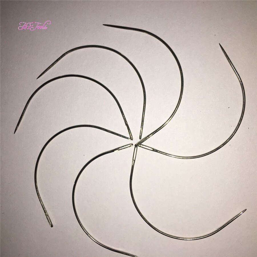 144units Per lot C Weaving Needles 90mm Jumbo Curved Needles Sewing Track Weave Needle For Hair