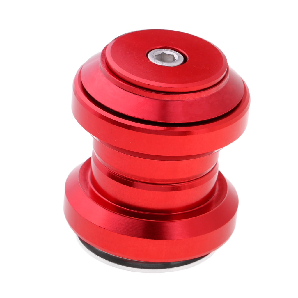 Aluminium Legierung Mountainbike Fahrrad Versiegelt Lager Fixed Gear Headset Mit Top Cap 34mm Fit für 28,6mm Gabel flache Rohr Rahmen: Red