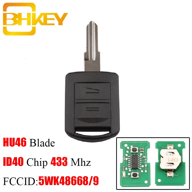 BHKEY 2 Tasten Auto Schlüssel Für Vauxhall Opel Corsa C Combo Tigra Meriva Agila Fernbedienung Schlüssel fallen Abdeckung fob 433 mhz Ich würde40 Chip 5WK4 8668