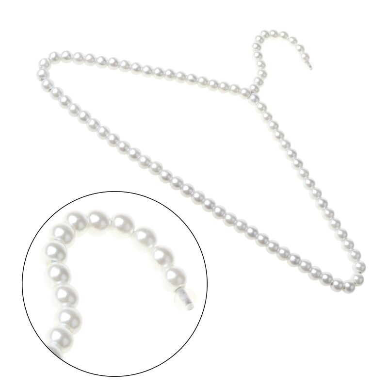 Cintre en plastique Imitation de perles pour vêtements, organisateur de stockage de robe et de manteau, support sec pour enfants et animaux domestiques