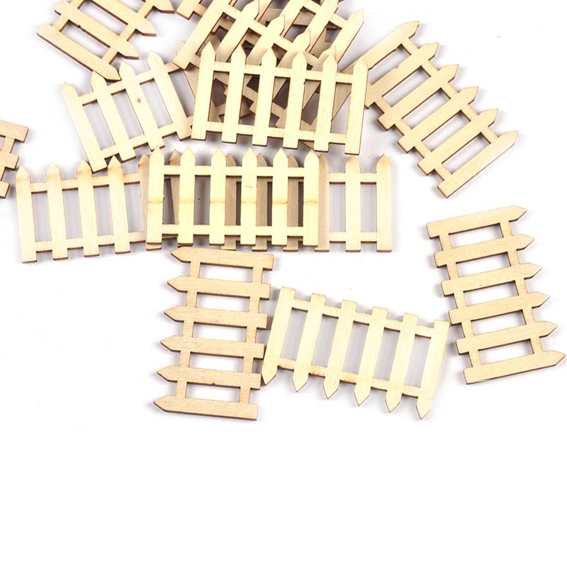 20 stücke 3,9x5 cm Natürliche Holz Zaun Carfts Für Sammelalbum Handarbeit Liefert Dekorationen Hause leer Holz DIY Malerei zubehör