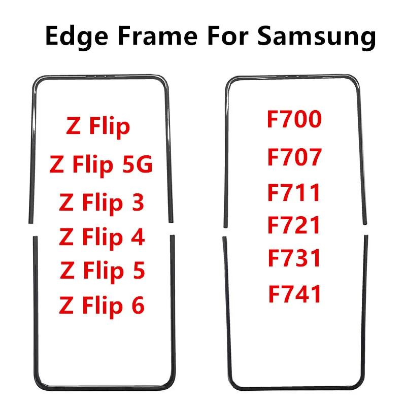 Bandes de bord pour Samsung Galaxy Z Flip 6 5 4 3 5G F741 F731 F721 F711 F707, cadre central, boîtier de support, lunette de remplacement, pièces de réparation