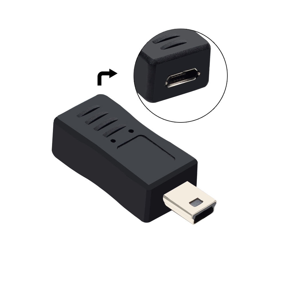 90 Degree Left & Right Angled Mini USB 5pin Female to Micro USB Male Data Sync Adapter Plug Micro USB To Mini USB Connector: Red