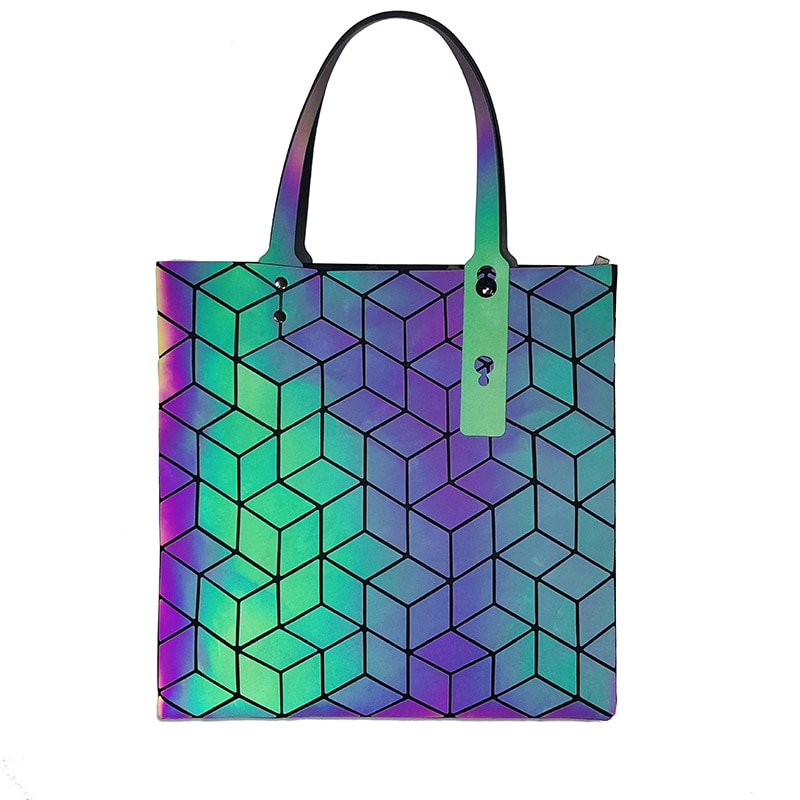 Bolso de hombro estilo japonés bolso de mujer geométrico Irregular luminoso correa de hombro ajustable Bolsos De Mujer bolsos plegables