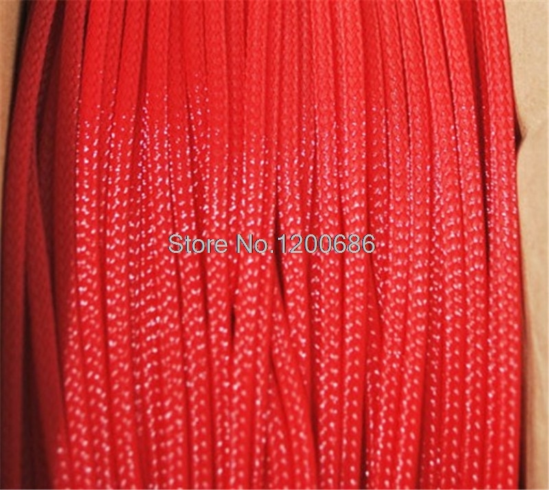 10 m 4mm rood zwart Slangenleer mesh Draad Beschermen HUISDIER Nylon Kabel Mouw draad mesh shock
