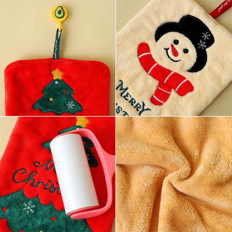 Christmas Hand Towels Cute Kitchen Towel Decortive Handkerchief Towels Bathroom Hanging Towel for Hands Christmas Decoration