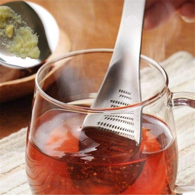 Mélangeur de zeste de citron en forme de cuillère en acier inoxydable, râpe à gingembre, outils de broyage de l&#39;ail, râpe à fromage, cuillère à mélanger