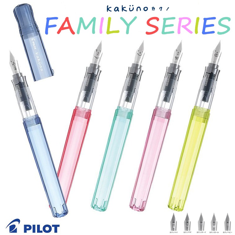 Pilot kakuno transparante vulpen met schattige smiley, f&m standaard penpunt, kalligrafie oefenpennen, schrijfwaren.