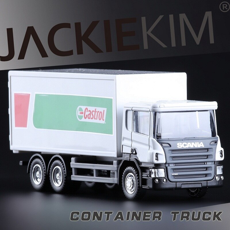 MAN Scania Shell Total bp Castrol Oil Tank Truck Simulation Diecasts & Toy Vehicles RMZ city 1:64 Alloy Car Model For Boys: Blue