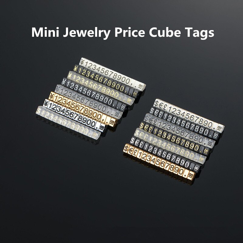 3*5mm justerbar pris kube tag til smykker pris display tæller stativ nummer brev dollar pris blok kit til detailbutik