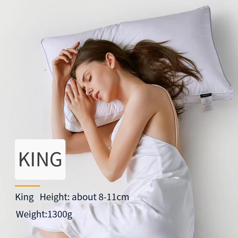 100% reine Baumwolle Kissen 5 Sterne Hotel Kissen Weiche Feder Stoff Kissen Ader Bett Kissen Nacken Unterstützung Kissen für Schlaf 48x74cm: König