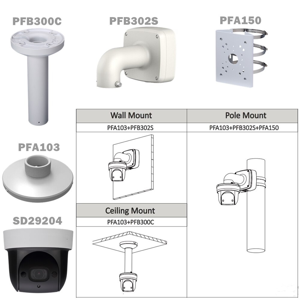 1PCS/PACK or More DH PFB300C Ceiling Mount Bracket DH-PFB300C CCTV Accessory for IR PTZ IP Dome Network Camera Security Camera