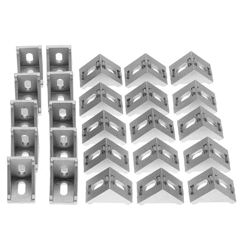 20Pcs 4040 Aluminum Corner Brackets Corner Fitting Angle 40 X 35 Connector Fastener For 4040 Industrial Aluminum Profile