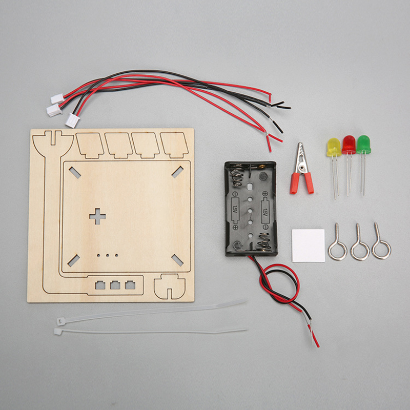 Modelo de semáforos de madera para niños, juguete científico, tecnología divertida, Kit de ayuda para enseñanza de física, juguetes educativos de aprendizaje para niños