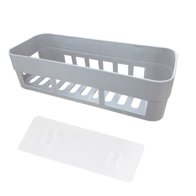 Shower Caddy Wall-Mounted Bathroom Storage Shower Organizer Self-Adhesive Bathroom Shelf: Gray