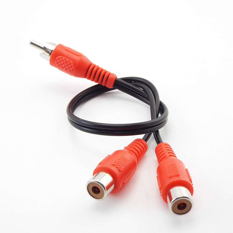Y Splitter Audio Kabel Rca Male Naar 2 Vrouwelijke Plug Rca Connector Adapters Draad Koord: Rood