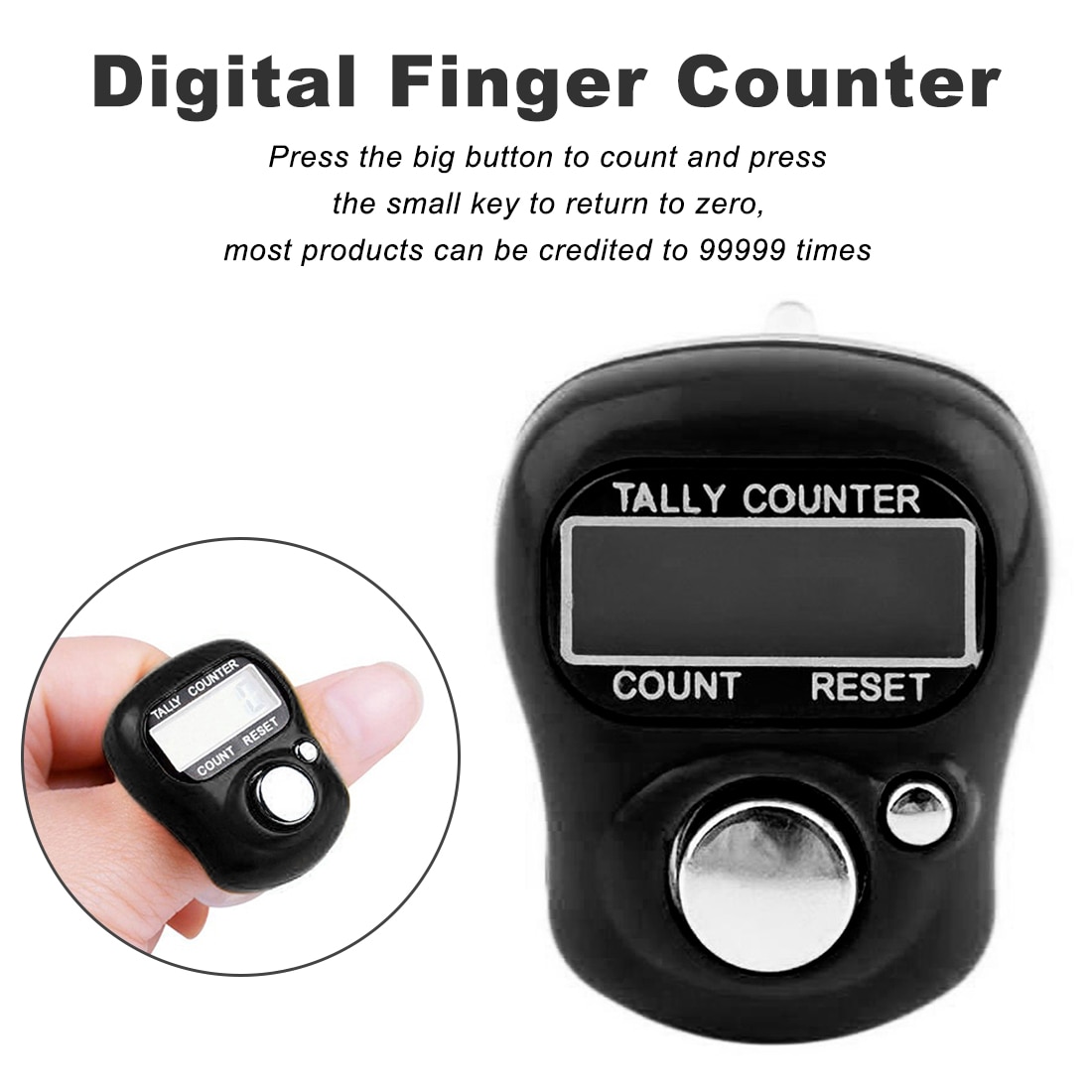 Digitale Finger Zähler Mini Stich Marker und Reihe Zähler LCD Elektronische Ziffer Finger Ring Clicker Timer