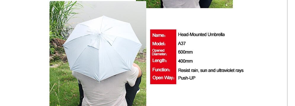 Fishing Hat Portable Anti-Ultraviolet Light Rain Shade Head-Mounted Umbrella For Outdoor Fishing