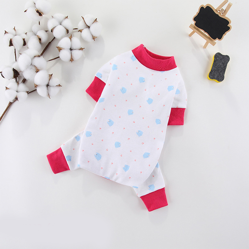 Pet Dog Clothes for Small Dogs Dog Jumpsuits Cute Print Puppy Pajamas Soft Cotton Pet Cat Jumpsuits Chihuahua Clothes: XS / Yellow