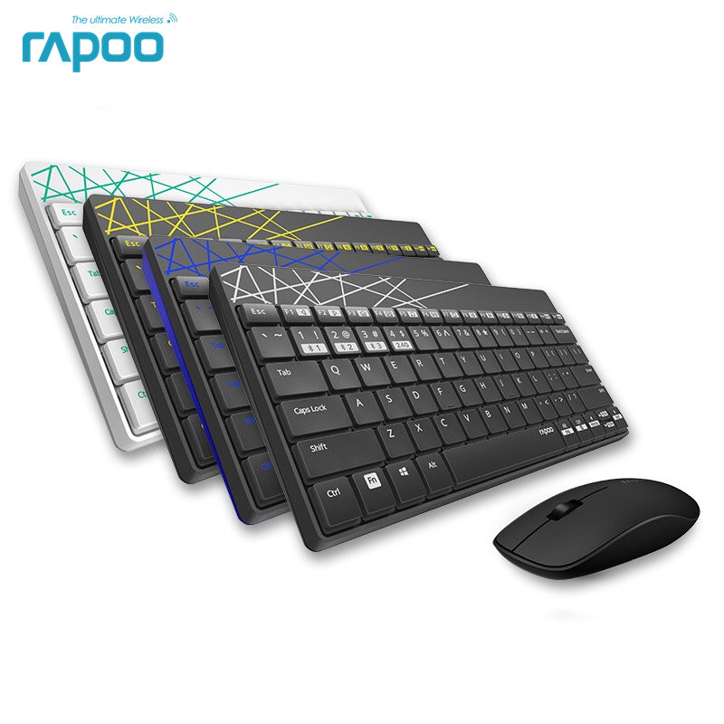Rapoo 8000T Multi-mode Stille Draadloze Toetsenbord Muis Combo Bluetooth 3.0 &amp; 4.0 Rf 2.4G Switch tussen 3 Apparaten Verbinding