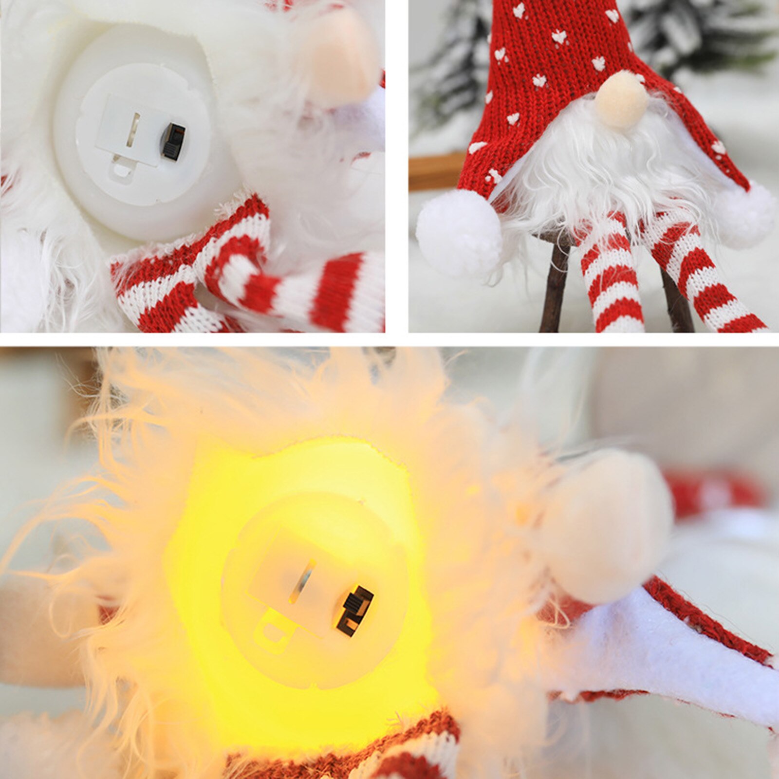 Muñeco de peluche de Papá Noel, gnomo, elfo enano, adornos para el hogar con luces, Navidad, Santa, muñeca de Navidad, adornos de Año , NSV775