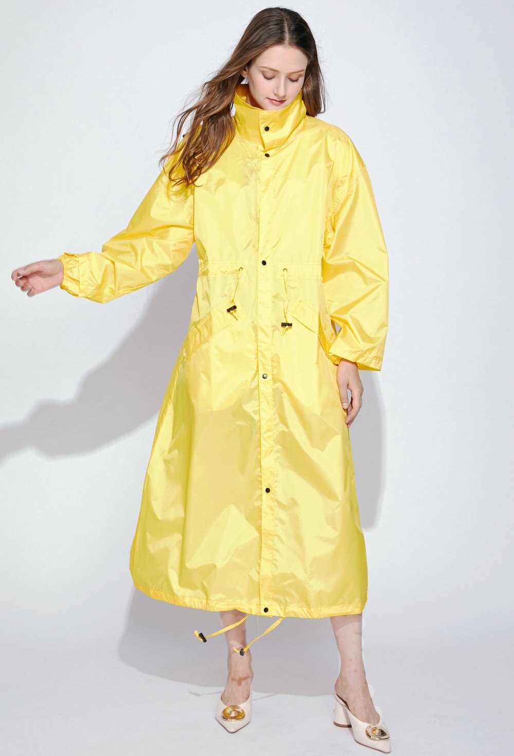 Long Raincoat Women Men Poncho Waterproof Outdoors Tour Rain Coat Poncho Jacket cloak Female Chubasqueros Impermeables Big Size: yellow / XL