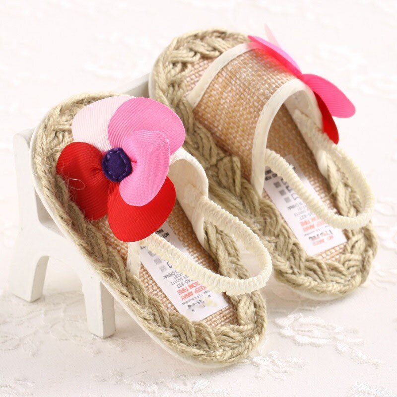 bébé filles sandales coton fleurs anti-dérapant intérieur bébé fille été sandales bébé filles chaussures