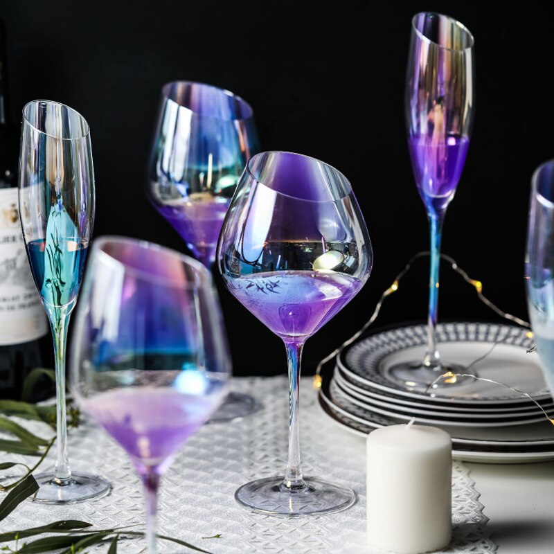 Gekleurde Schuine Wijn Glazen Wijnglas Cup Decoraties Voor Thuis Bruiloft Wijn Glazen Bar Hotel Party Bruiloft Decoratie