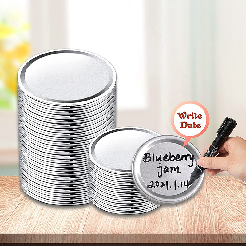 80/100 Pcs Regelmatige Mond Inblikken Deksels 70/86Mm Mason Jar Inblikken Deksels Herbruikbare Split-Type Deksels Lek proof Accessoire