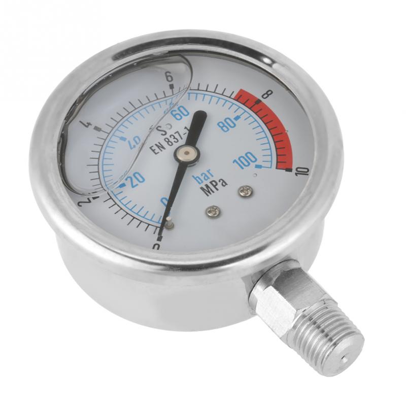 1/4 NPT 60mm Dial Air Hydraulic Water Pressure Gauge 0-100Bar 0-10Mpa Meter Tolls
