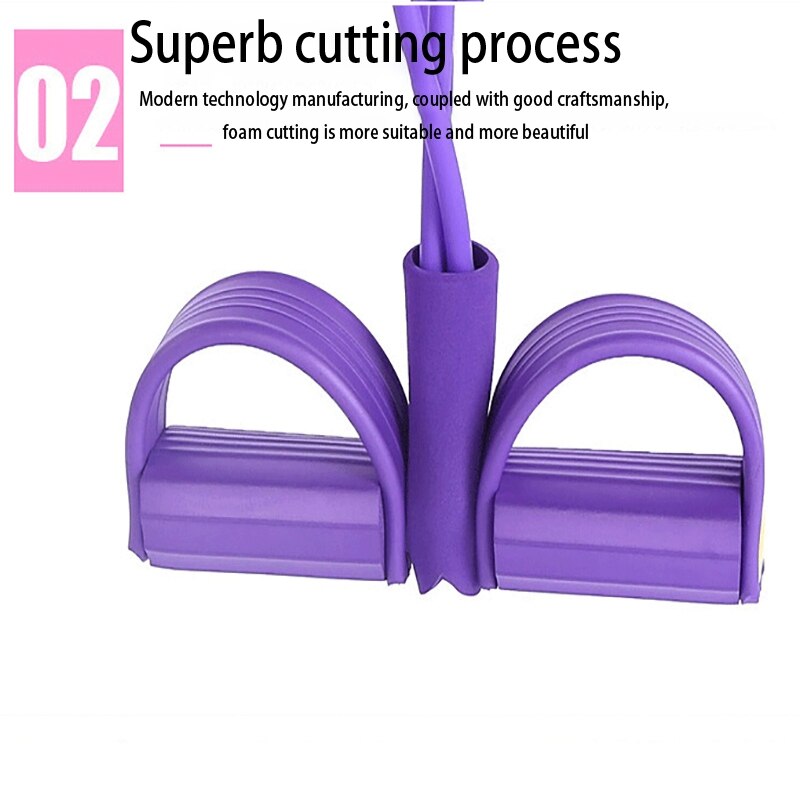 2x Red /Purple Newly Fitness Elastic Sit Up Pull Rope Abinal Exerciser Home Sport Equipment Pull Convenient Rop
