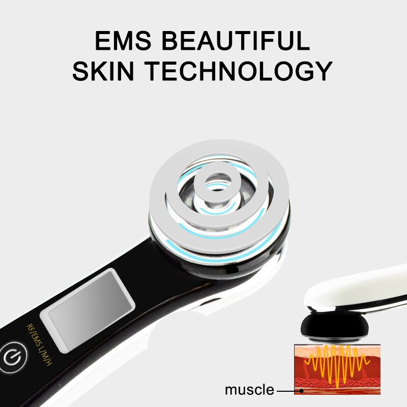 Ultralydsapparat rf lifting ems mikrostrømme til ansigt led farve lys mikro vibrations massage højfrekvent puls maskine