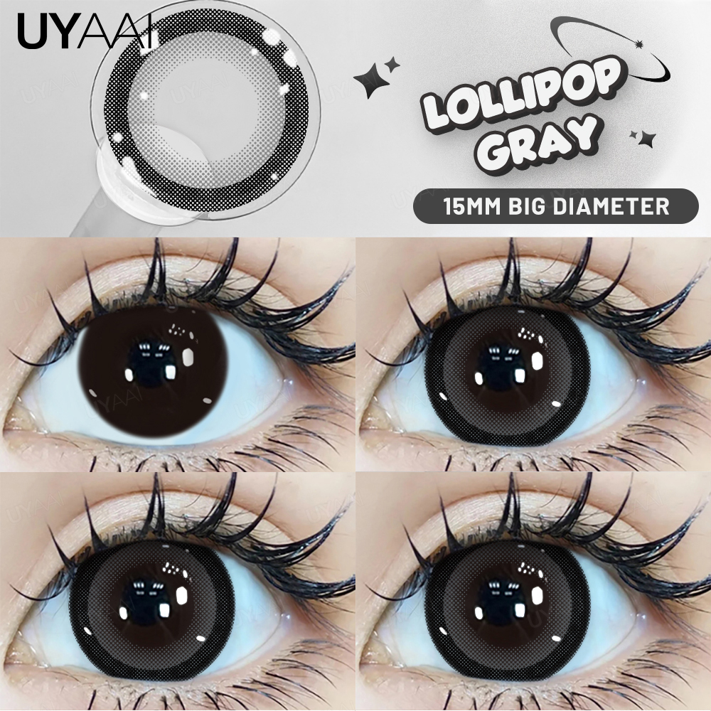 UYAAI lentilles noires de grand diamètre 15mm lentilles de 14.5mm lentilles de Contact colorées pour les yeux lentilles pour grands yeux lentilles d'aspect naturel: Rose Rouge