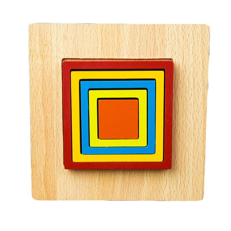 DIY 3D Wooden Puzzle Geometric Shape Jigsaw Intelligence Develop Montessori Educational Toys For Children Kids Baby: B