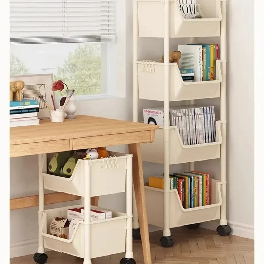Trolley Boekenplank Verplaatsbare Boekenplank Mobiele Keuken Opbergrek Multi-Layer Opslag Shelve Met Wielen Snackkar Opbergrek